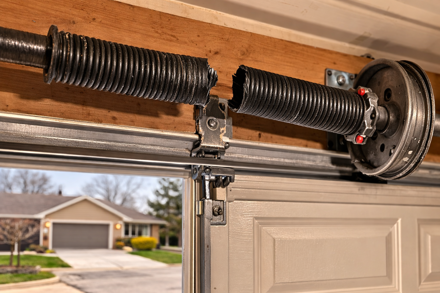 Home broke tension spring on garage door in south bend