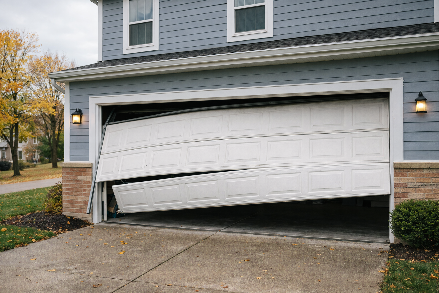 Home garage door off track at home in mishawaka